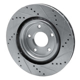 R1 Concepts 1998-2004 Chrysler LHS Front Left Drilled & Slotted Silver Brake Rotor by R1 Concepts 631-40018L
