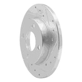 R1 Concepts 1978-1990 Dodge Rampage Front Right Drilled & Slotted Silver Brake Rotor