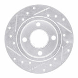 R1 Concepts 1978-1990 Dodge Rampage Front Right Drilled & Slotted Silver Brake Rotor