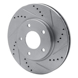 Dynamic Friction 2007-2017 Dodge Caliber Front Right Drilled & Slotted Silver Brake Rotor by Dynamic Friction Company 631-40024R