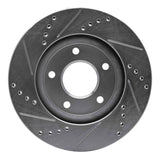 Dynamic Friction 2007-2017 Dodge Caliber Front Right Drilled & Slotted Silver Brake Rotor by Dynamic Friction Company 631-40024R