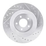 Dynamic Friction 2008-2014 Chrysler 200 Front Left Drilled & Slotted Silver Brake Rotor by Dynamic Friction Company 631-40025L