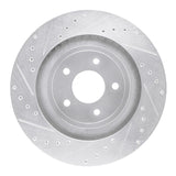 Dynamic Friction 2008-2014 Chrysler 200 Front Left Drilled & Slotted Silver Brake Rotor by Dynamic Friction Company 631-40025L