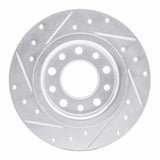 Dynamic Friction 2013-2016 Dodge Dart Rear Right Drilled & Slotted Silver Brake Rotor by Dynamic Friction Company 631-40030R