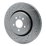Dynamic Friction 2014-2023 Dodge Charger Front Left Drilled & Slotted Silver Brake Rotor by Dynamic Friction Company 631-40035L