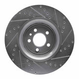 Dynamic Friction 2014-2023 Dodge Charger Front Left Drilled & Slotted Silver Brake Rotor by Dynamic Friction Company 631-40035L