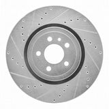Dynamic Friction 2014-2023 Dodge Charger Front Left Drilled & Slotted Silver Brake Rotor by Dynamic Friction Company 631-40035L