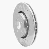 Dynamic Friction 2014-2023 Dodge Charger Front Right Drilled & Slotted Silver Brake Rotor by Dynamic Friction Company 631-40035R