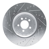 Dynamic Friction 2014-2023 Dodge Charger Front Right Drilled & Slotted Silver Brake Rotor by Dynamic Friction Company 631-40035R