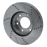 Dynamic Friction 2006-2025 American Coach Patriot Front Left Drilled & Slotted Silver Brake Rotor by Dynamic Friction Company 631-40043L