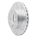Dynamic Friction 2006-2025 American Coach Patriot Front Right Drilled & Slotted Silver Brake Rotor by Dynamic Friction Company 631-40043R
