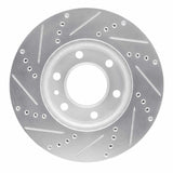 Dynamic Friction 2006-2025 American Coach Patriot Front Right Drilled & Slotted Silver Brake Rotor by Dynamic Friction Company 631-40043R