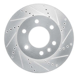 Dynamic Friction 2006-2025 American Coach Patriot Front Right Drilled & Slotted Silver Brake Rotor by Dynamic Friction Company 631-40043R