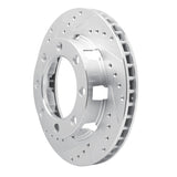 R1 Concepts 1975-1993 Dodge W200 Front Left Drilled & Slotted Silver Brake Rotor