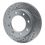 R1 Concepts 1973-1993 Dodge RM300 Front Left Drilled & Slotted Silver Brake Rotor