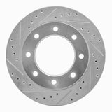 R1 Concepts 1973-1993 Dodge RM300 Front Left Drilled & Slotted Silver Brake Rotor