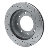 R1 Concepts 1973-1993 Dodge RM300 Front Left Drilled & Slotted Silver Brake Rotor