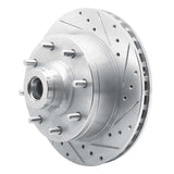 R1 Concepts 1978-1997 Dodge B200 / B200 Van / B250 Front Right Drilled & Slotted Silver Brake Rotor