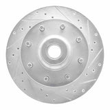 R1 Concepts 1978-1997 Dodge B200 / B200 Van / B250 Front Right Drilled & Slotted Silver Brake Rotor