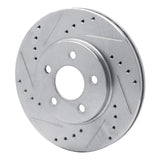 R1 Concepts 1986-1990 Chrysler Town & Country Front Left Drilled & Slotted Silver Brake Rotor
