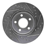 R1 Concepts 1986-1990 Chrysler Town & Country Front Left Drilled & Slotted Silver Brake Rotor