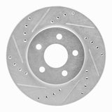 R1 Concepts 1986-1990 Chrysler Town & Country Front Left Drilled & Slotted Silver Brake Rotor