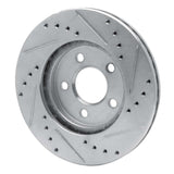 R1 Concepts 1986-1990 Chrysler Town & Country Front Left Drilled & Slotted Silver Brake Rotor