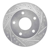 R1 Concepts 94-99 Dodge Ramcharger (Mexico) Front Right Drilled & Slotted Silver Brake Rotor