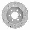 R1 Concepts 1997-2002 Dodge Dakota 4WD Front Left Drilled & Slotted Silver Brake Rotor