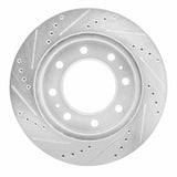 R1 Concepts 1978-1981 Dodge D200 Front Right Drilled & Slotted Silver Brake Rotor