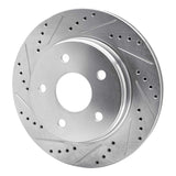 Dynamic Friction 2002-2024 Chrysler Aspen Front Left Drilled & Slotted Silver Brake Rotor by Dynamic Friction Company 631-40094L