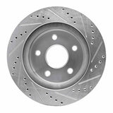 Dynamic Friction 2002-2024 Chrysler Aspen Front Left Drilled & Slotted Silver Brake Rotor by Dynamic Friction Company 631-40094L