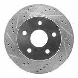 Dynamic Friction 2002-2024 Chrysler Aspen Front Left Drilled & Slotted Silver Brake Rotor by Dynamic Friction Company 631-40094L
