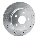 Dynamic Friction 2002-2024 Chrysler Aspen Front Right Drilled & Slotted Silver Brake Rotor by Dynamic Friction Company 631-40094R