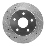 Dynamic Friction 2002-2024 Chrysler Aspen Front Right Drilled & Slotted Silver Brake Rotor by Dynamic Friction Company 631-40094R