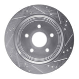 Dynamic Friction 2002-2024 Chrysler Aspen Rear Left Drilled & Slotted Silver Brake Rotor by Dynamic Friction Company 631-40095L
