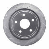 Dynamic Friction 2002-2024 Chrysler Aspen Rear Left Drilled & Slotted Silver Brake Rotor by Dynamic Friction Company 631-40095L