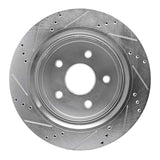 Dynamic Friction 2002-2024 Chrysler Aspen Rear Right Drilled & Slotted Silver Brake Rotor by Dynamic Friction Company 631-40095R