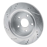 Dynamic Friction 2002-2024 Chrysler Aspen Rear Right Drilled & Slotted Silver Brake Rotor by Dynamic Friction Company 631-40095R