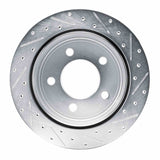 Dynamic Friction 2003-2003 Dodge Ram 1500 Van Rear Left Drilled & Slotted Silver Brake Rotor by Dynamic Friction Company 631-40097L