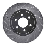 Dynamic Friction 2003-2004 Dodge Dakota RWD Front Left Drilled & Slotted Silver Brake Rotor by Dynamic Friction Company 631-40098L