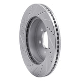 Dynamic Friction 2003-2004 Dodge Dakota RWD Front Right Drilled & Slotted Silver Brake Rotor by Dynamic Friction Company 631-40098R