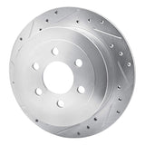 Dynamic Friction 2003-2004 Dodge Dakota 4WD Rear Left Drilled & Slotted Silver Brake Rotor by Dynamic Friction Company 631-40099L