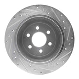 Dynamic Friction 2003-2004 Dodge Dakota 4WD Rear Left Drilled & Slotted Silver Brake Rotor by Dynamic Friction Company 631-40099L