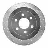 Dynamic Friction 2003-2004 Dodge Dakota 4WD Rear Left Drilled & Slotted Silver Brake Rotor by Dynamic Friction Company 631-40099L