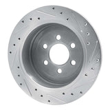 Dynamic Friction 2003-2004 Dodge Dakota 4WD Rear Left Drilled & Slotted Silver Brake Rotor by Dynamic Friction Company 631-40099L