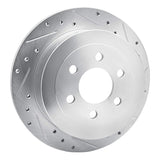 Dynamic Friction 2003-2004 Dodge Dakota 4WD Rear Right Drilled & Slotted Silver Brake Rotor by Dynamic Friction Company 631-40099R