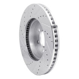 Dynamic Friction 2003-2003 Dodge Durango Front Right Drilled & Slotted Silver Brake Rotor by Dynamic Friction Company 631-40100R