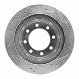 Dynamic Friction 2003-2008 Dodge Ram 3500 Rear Left Drilled & Slotted Silver Brake Rotor by Dynamic Friction Company 631-40103L