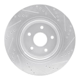 Dynamic Friction 2004-2006 Dodge Ram 1500 Pickup Front Left Drilled & Slotted Silver Brake Rotor by Dynamic Friction Company 631-40104L